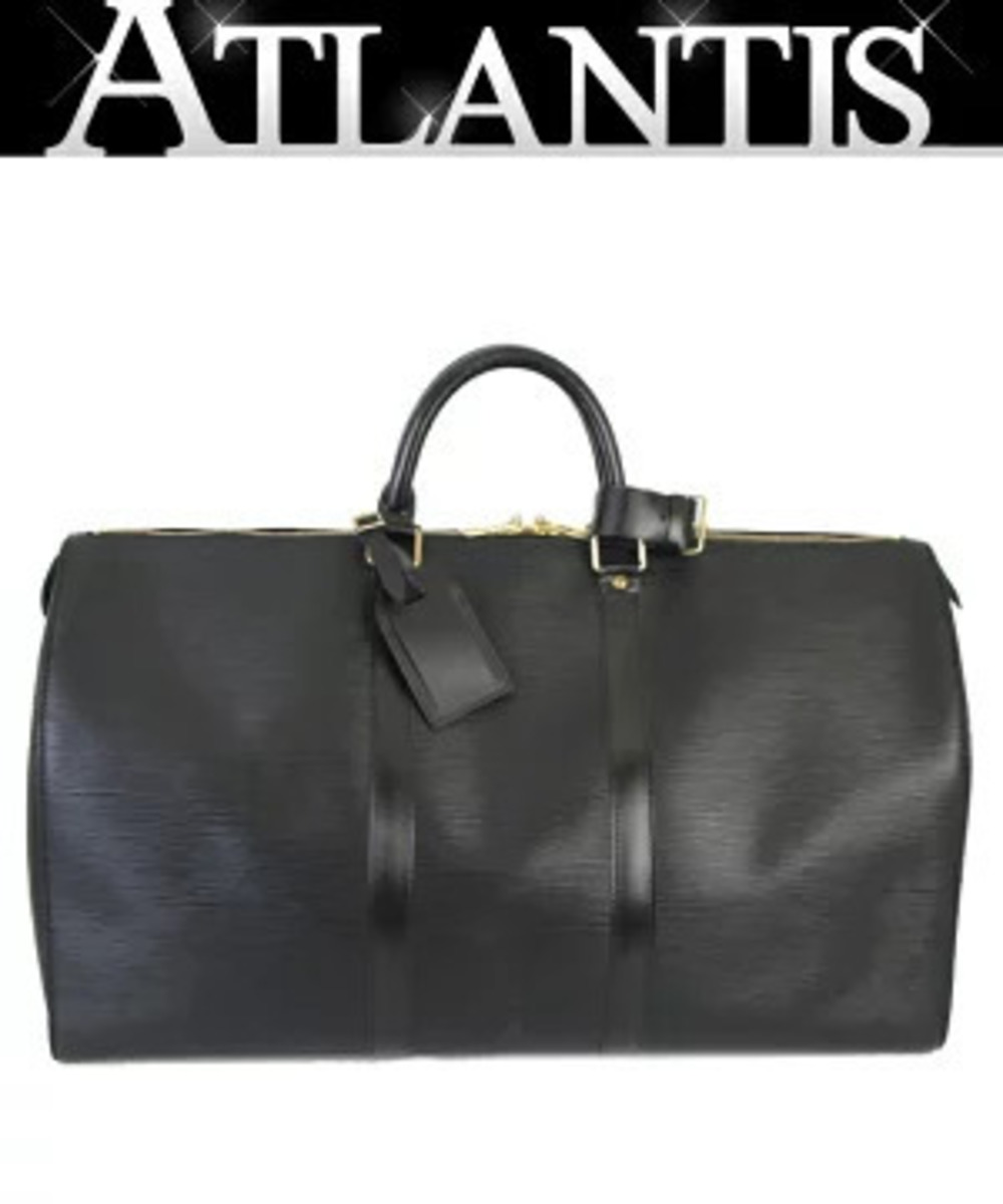 Louis Vuitton Keepall Boston Bag Epi Leather Black